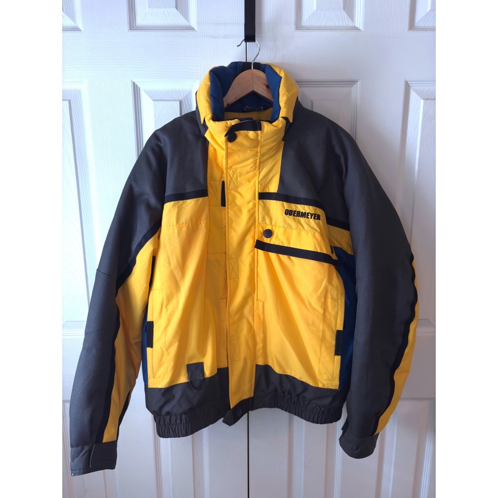 VINTAGE Y2K OBERMEYER Far Corner's Yellow Colorblock Ski Snowboard Jacket L